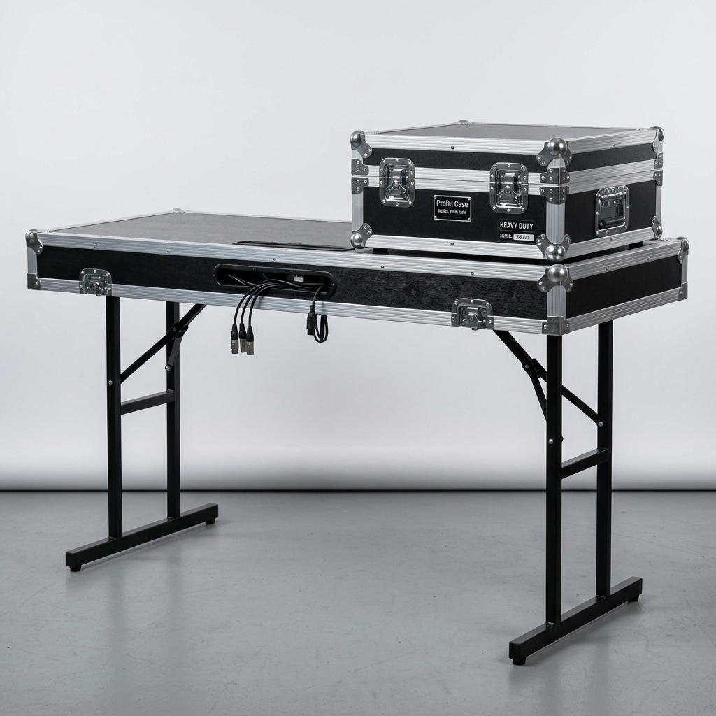 Foldable DJ table flight case