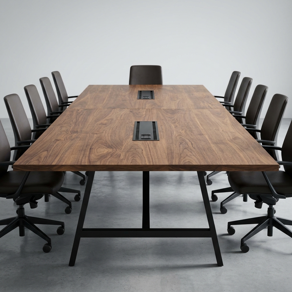 Solid wood conference table