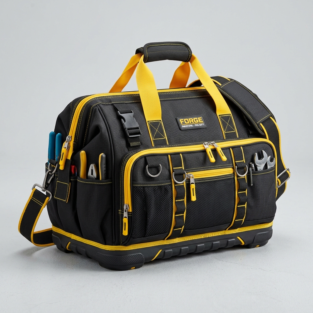 Heavy-duty industrial tool bag for technicians