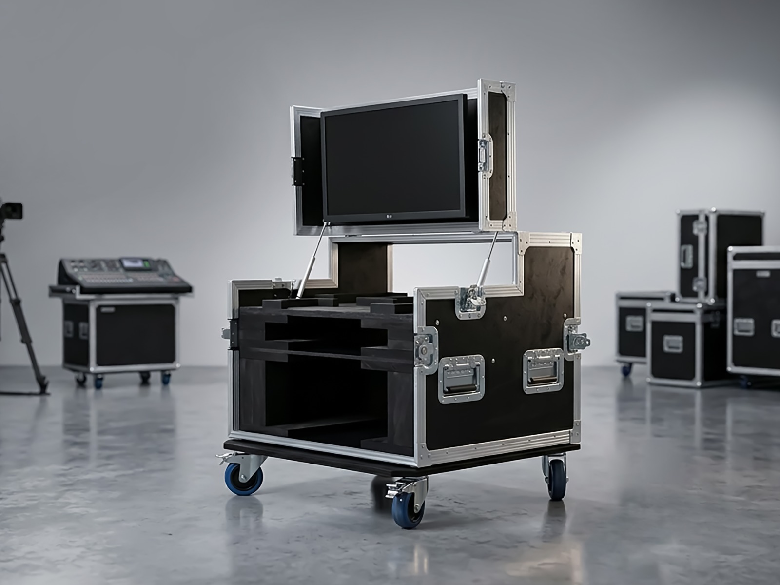 19-inch shock-mounted rack flight case